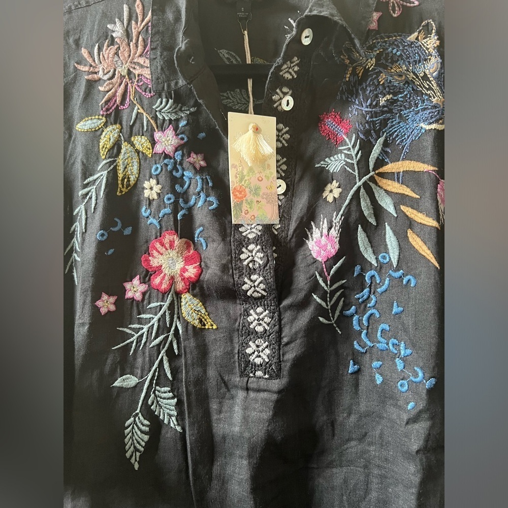 *SOLD*NWT JOHNNY WAS INDALO HENLEY KIMONO SLEEVE DRESS - Size Small - Picture 7 of 10